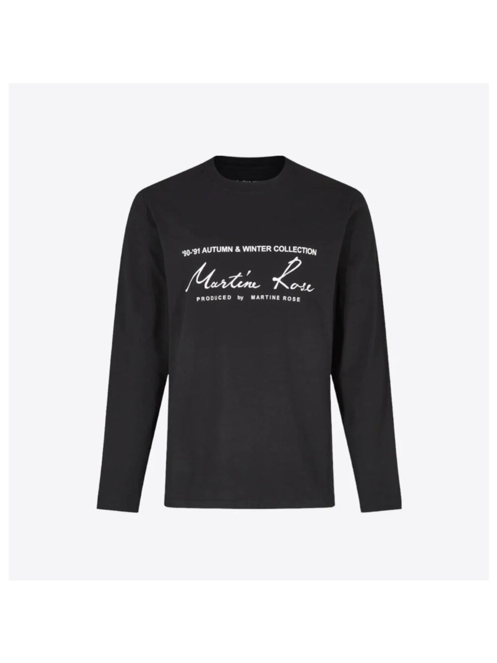 MARTINE ROSE Classic Long Sleeve T-Shirt Logo Black Sz L $171 {KK13}